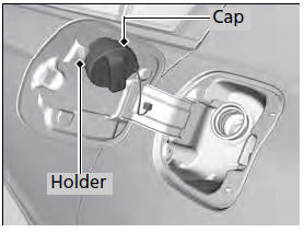 5. Place the fuel fill cap in the holder.