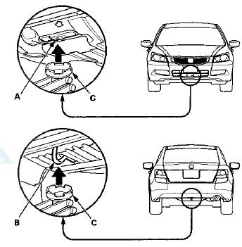 4. Position the safety stands under the support points,