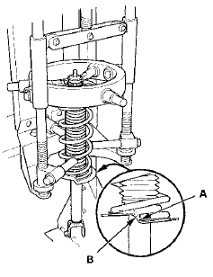 5. Align the angle of the stud (A) on the damper