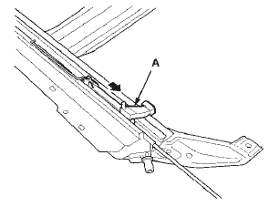 10. Slide the cable assembly (A) and both glass brackets