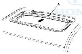 4. Pull up the rear edge of the drain channel (A) while