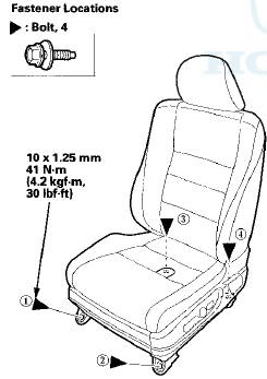 2-door passenger's front seat belt lower anchor