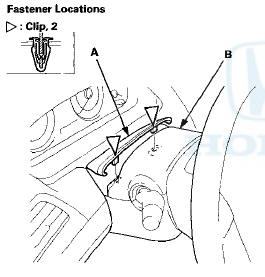 3. If necessary, release the hooks (A), then remove the