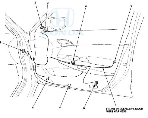 Passenger's Door Wire Harness (2-door)