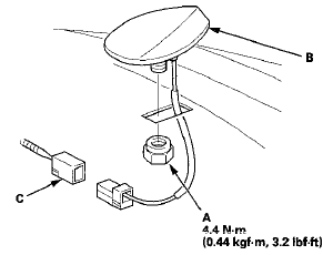 3. Disconnect the connector (C) and remove the XM