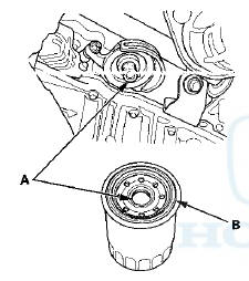 5. Install the oil filter by hand.