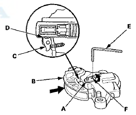 5. Install the oil pump chain auto-tensioner (A).