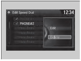 • To delete a speed dial