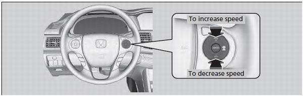 • Each time you press the button, the vehicle speed is increased or decreased