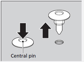 Push the central pin back to lock the clip. Then, insert