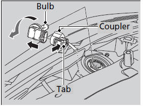 1. Push the tab to remove the coupler.