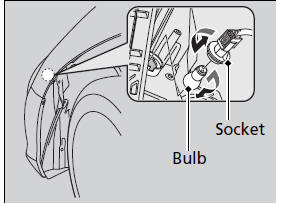 3. Turn the socket to the left and remove it.