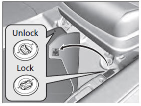 The driver’s floor mat hooks over the floor