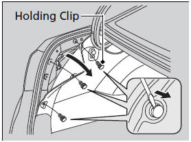 1. Remove the holding clips using a flat-tip