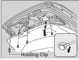 1. Remove the holding clips using a flat-tip