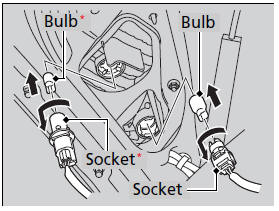 2. Turn the socket to the left and remove it.