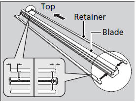 4. Remove the retainers from the rubber blade