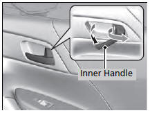Pull the front door inner handle.
