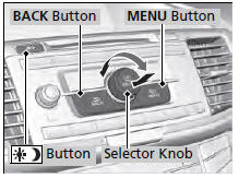 Use the selector knob or MENU button to