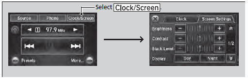Select  to adjust the clock and