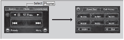 Select  to switch to the phone