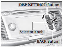 1. Press and hold the DISP button.