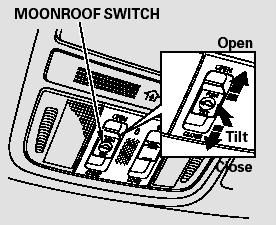 The moonroof can be tilted up in the