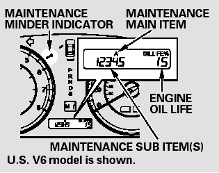 All maintenance items displayed on