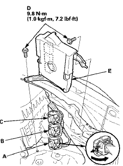 14. Disconnect ECM/PCM connectors A, B, and C, then