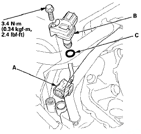 2. Remove the MAP sensor (B).