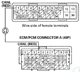 Terminal side of female terminals