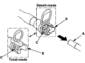 Connection to new fuel line: Fuel fill neck tube