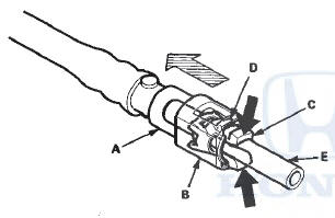 14. After disconnecting the quick-connect fitting, check it