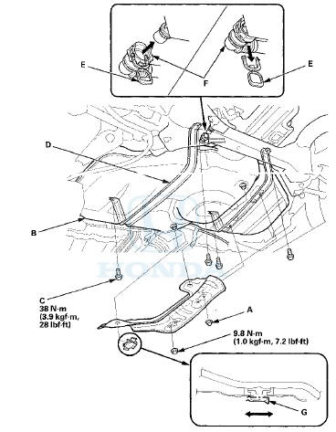 11. Remove the right parking brake cable mounting bolts (see page 19-42).