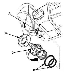 3. Remove the EVAP canister vent shut valve (C).