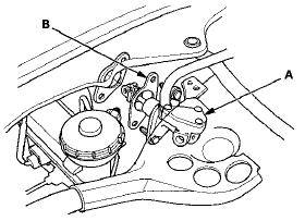 5. Install a new master cylinder seal (A), then install the