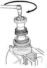 2. Remove the special bolt (left-hand threads).