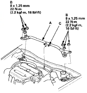 45. Install the bracket (A) and the harness clamp (B).