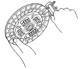 11. Measure the depths of the rivets from the clutch disc