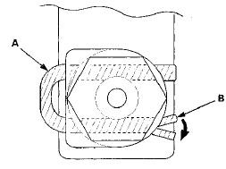 8. Make sure the hose clamps (A) are positioned on the