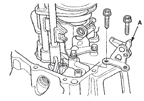 12. Remove the reverse idler gear (A) and the reverse