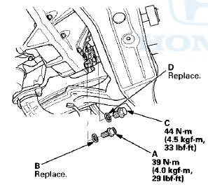 5. Install the drain plug with a new sealing washer, and