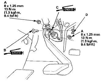 10. Apply multipurpose grease to the clevis pin (B) and