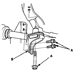 32. Remove the lower transmission mount mounting