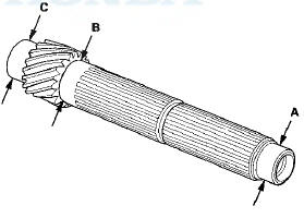 2. Inspect the runout by supporting both ends of the