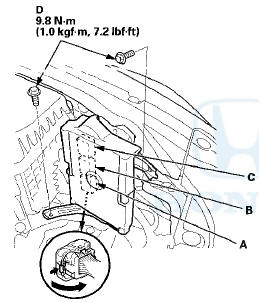 3. Disconnect PCM connectors A, B, and C.