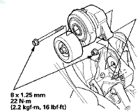 5. Install the auto-tensioner in the reverse order of