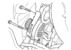 4. Disconnect the alternator connector (A) and the