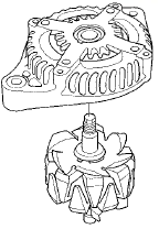 9. Inspect the rotor shaft for scoring, and Inspect the