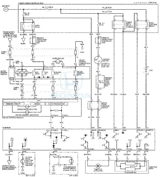 Honda Accord: Circuit Diagram - Cruise Control - Engine Electrical ...